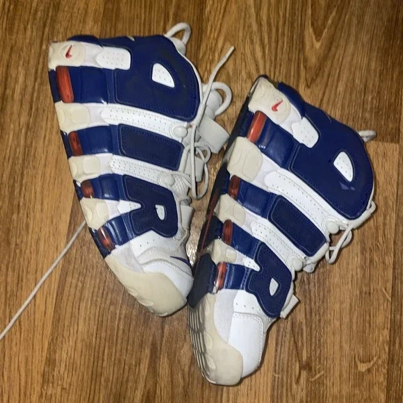 Nike Air More Uptempo Knicks 33 Blue White Orange Men's Size 8 Shoes 921948-101